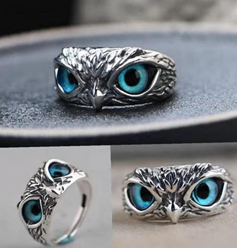 Attractive Silver Plated Owl Ring.